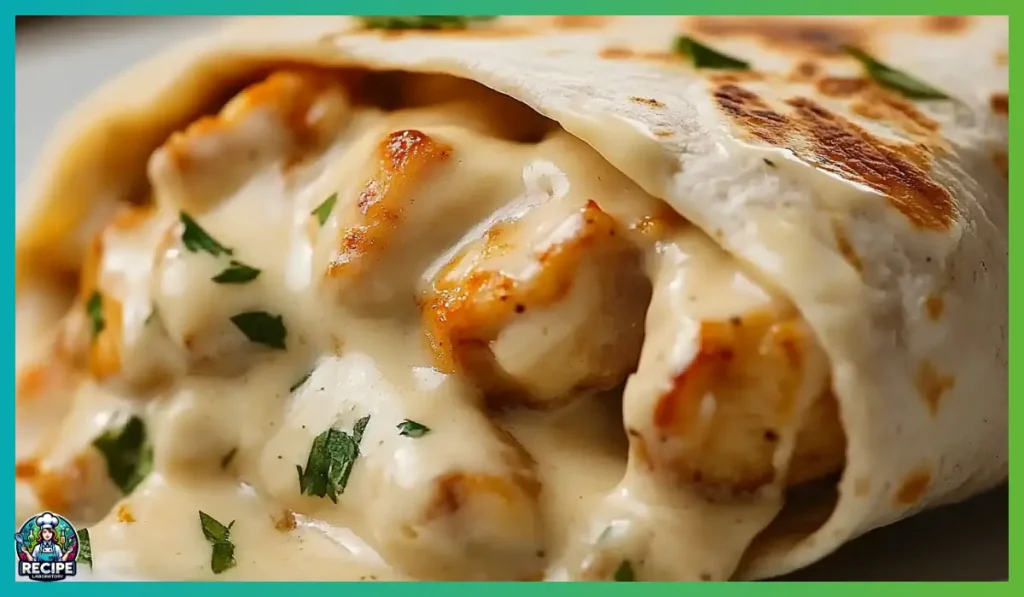 Cheesy Garlic Chicken Wraps