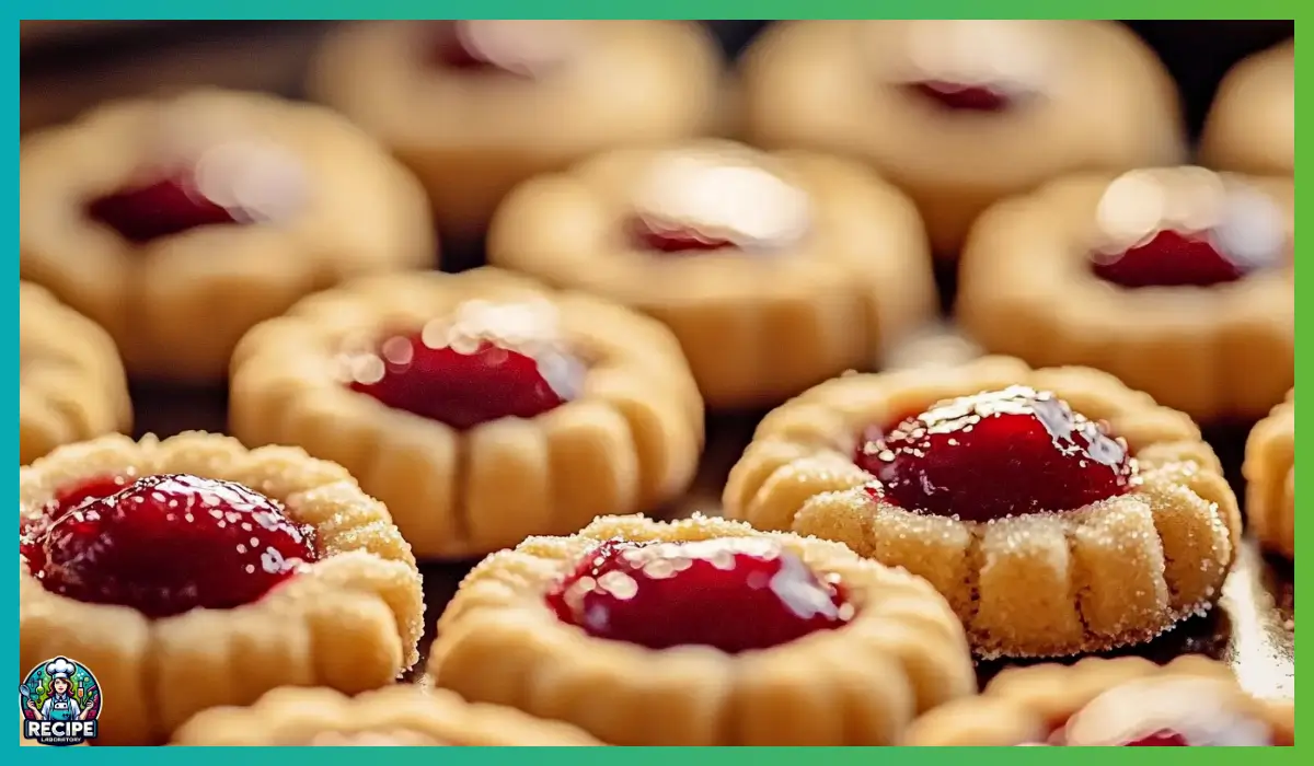 Raspberry Almond Thumbprint Cookies