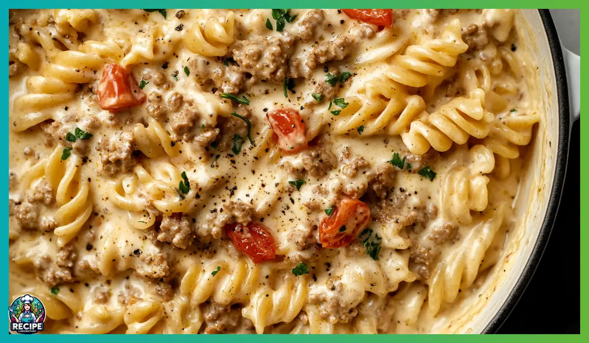 Creamy ground beef pasta