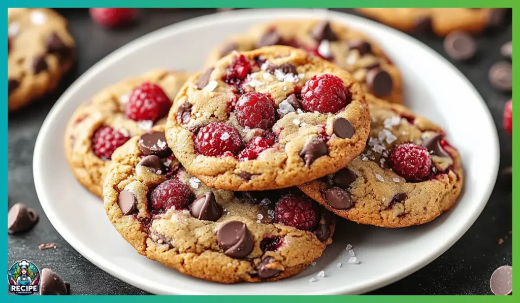 Raspberry chocolate chip cookies