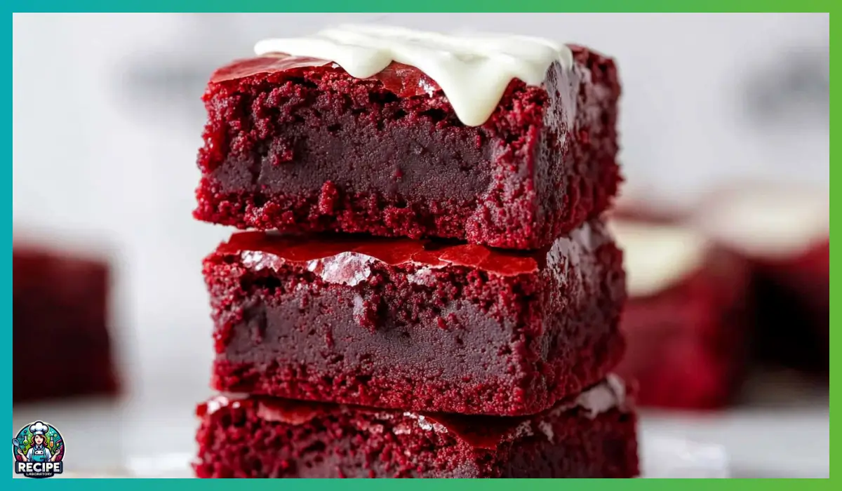 Fudgy red velvet brownies