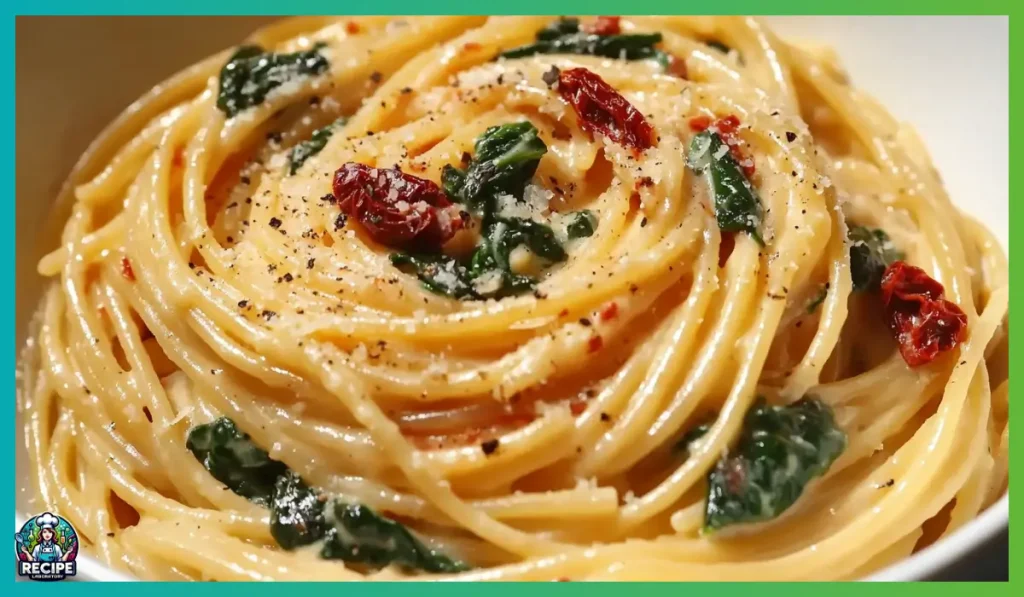 Spaghetti with spinach