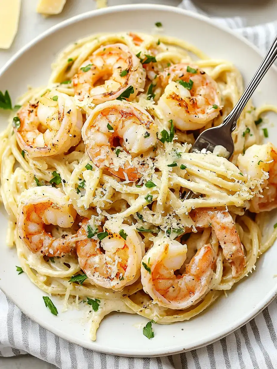 Garlic Parmesan Shrimp Pasta