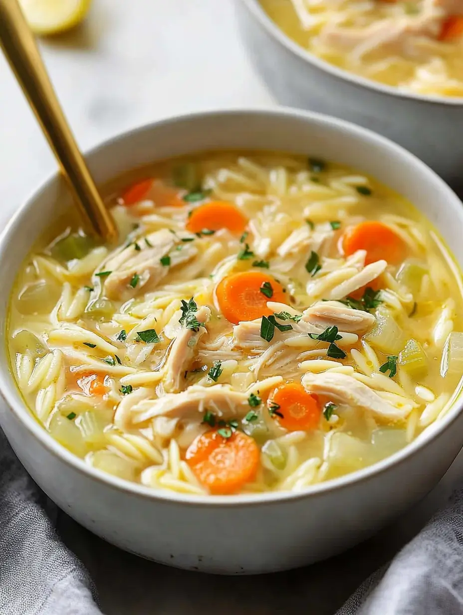 Lemon Chicken Orzo Soup
