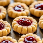 Raspberry Almond Thumbprint Cookies