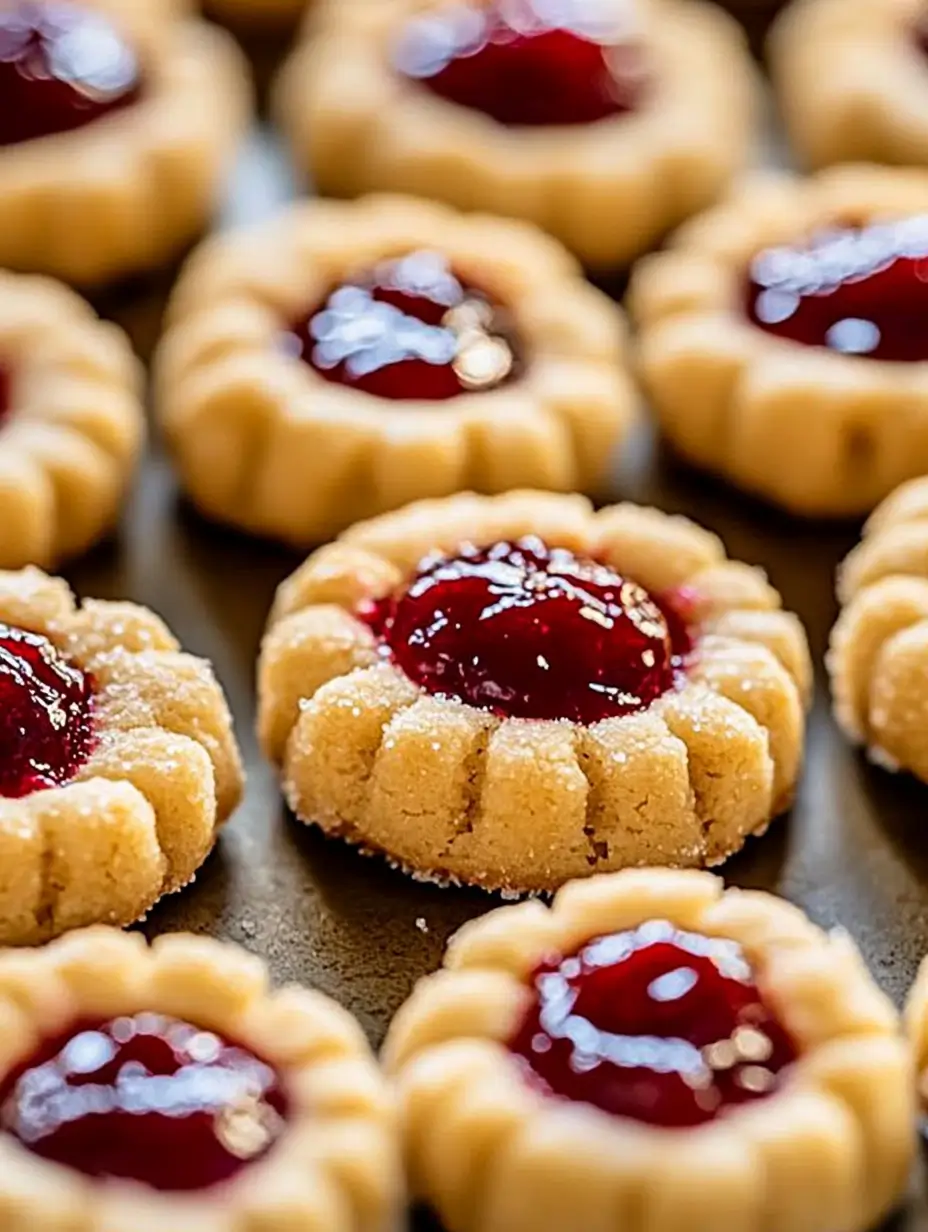 Raspberry Almond Thumbprint Cookies