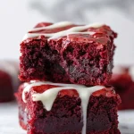 Fudgy red velvet brownies