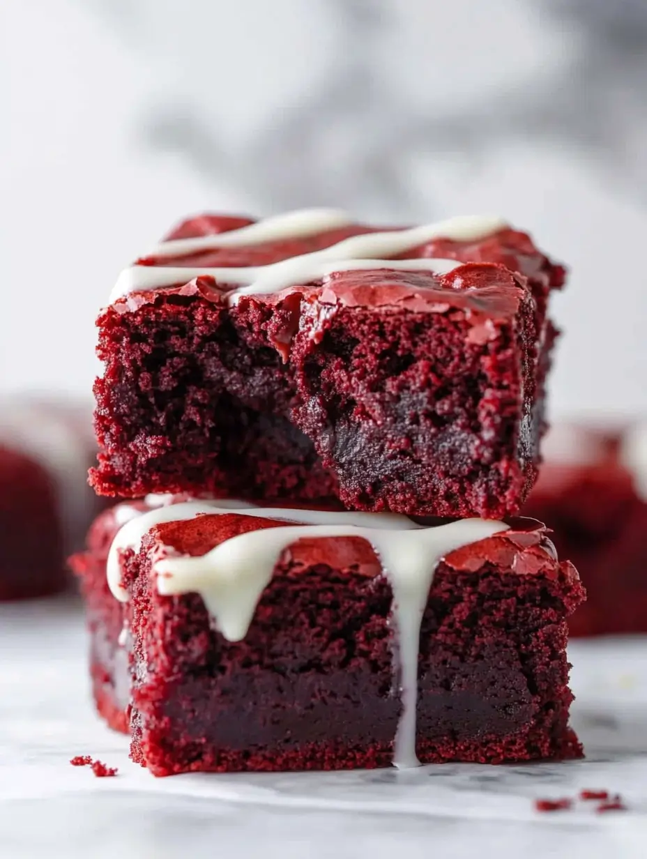 Fudgy red velvet brownies