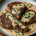 Juicy Steak with Garlic Sauce