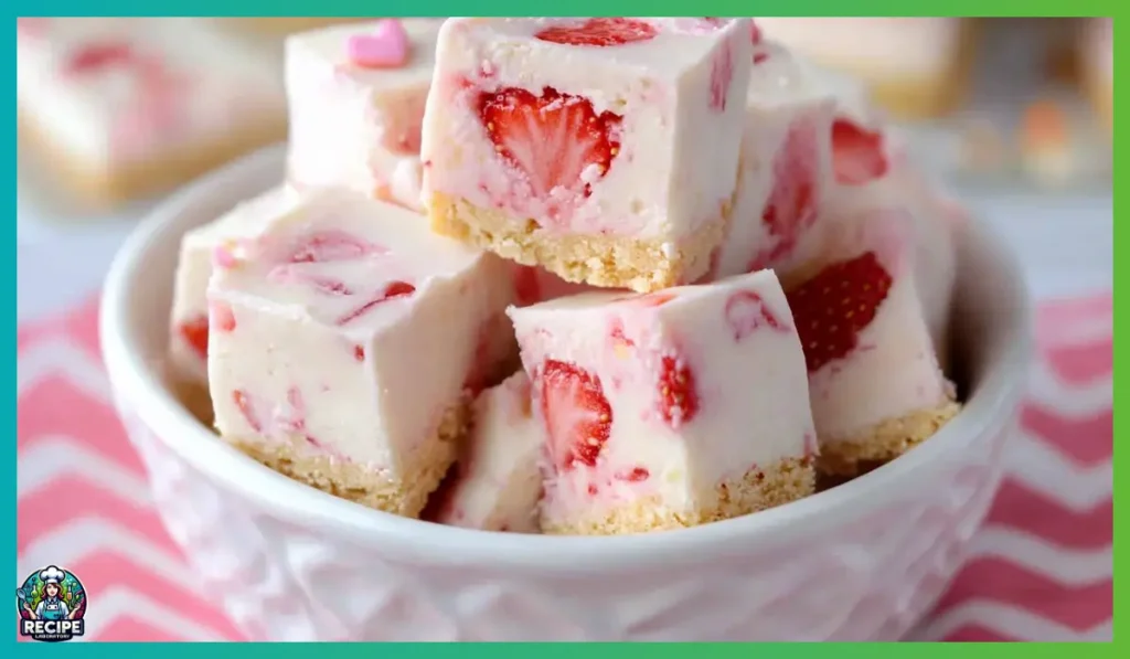 Strawberry shortcake fudge