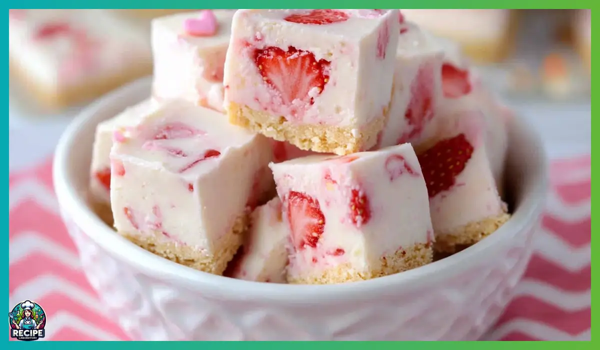Strawberry shortcake fudge