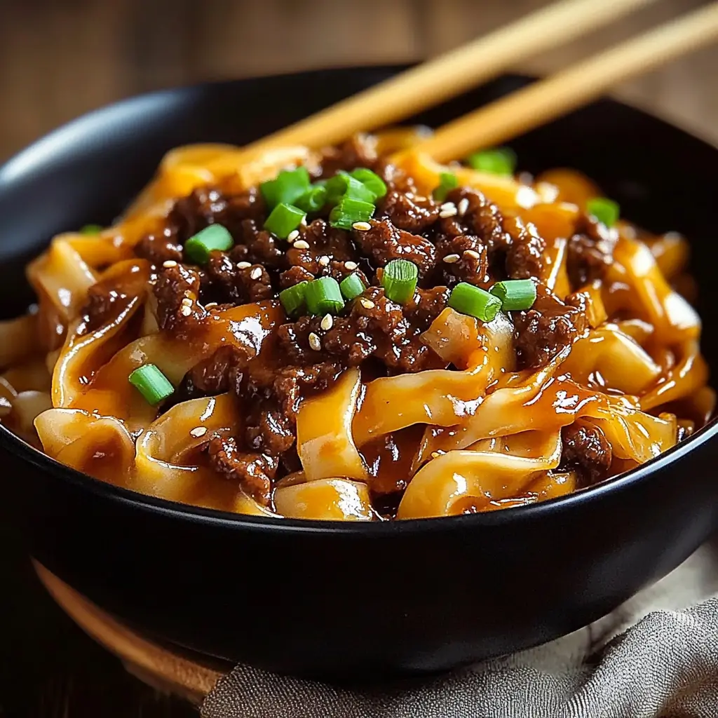 Mongolian Ground Beef Noodles
