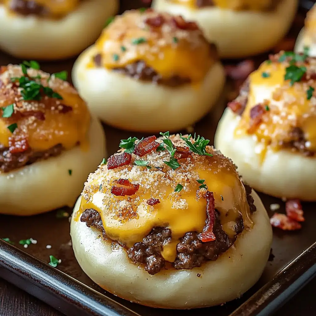 Garlic Parmesan Cheeseburger Bombs