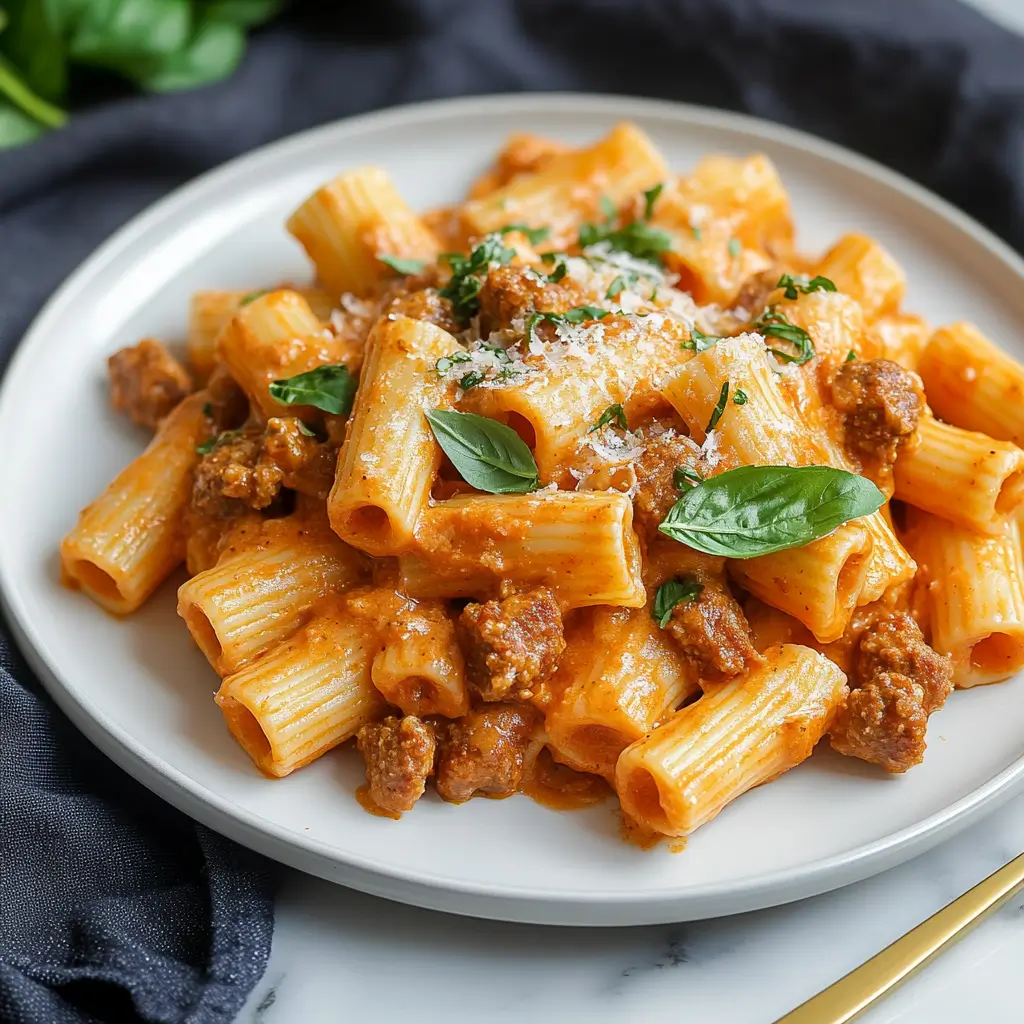  Creamy Sausage Rigatoni