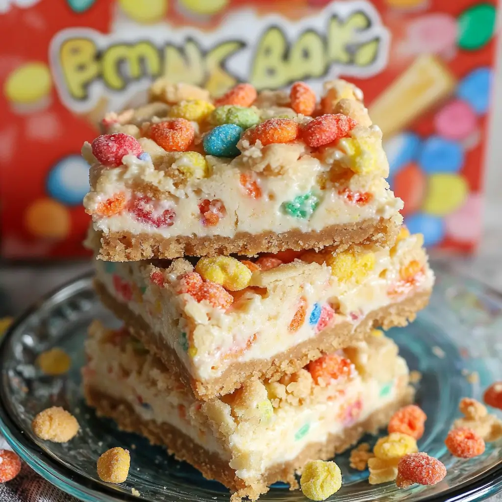Fruity Pebbles Cheesecake Bars