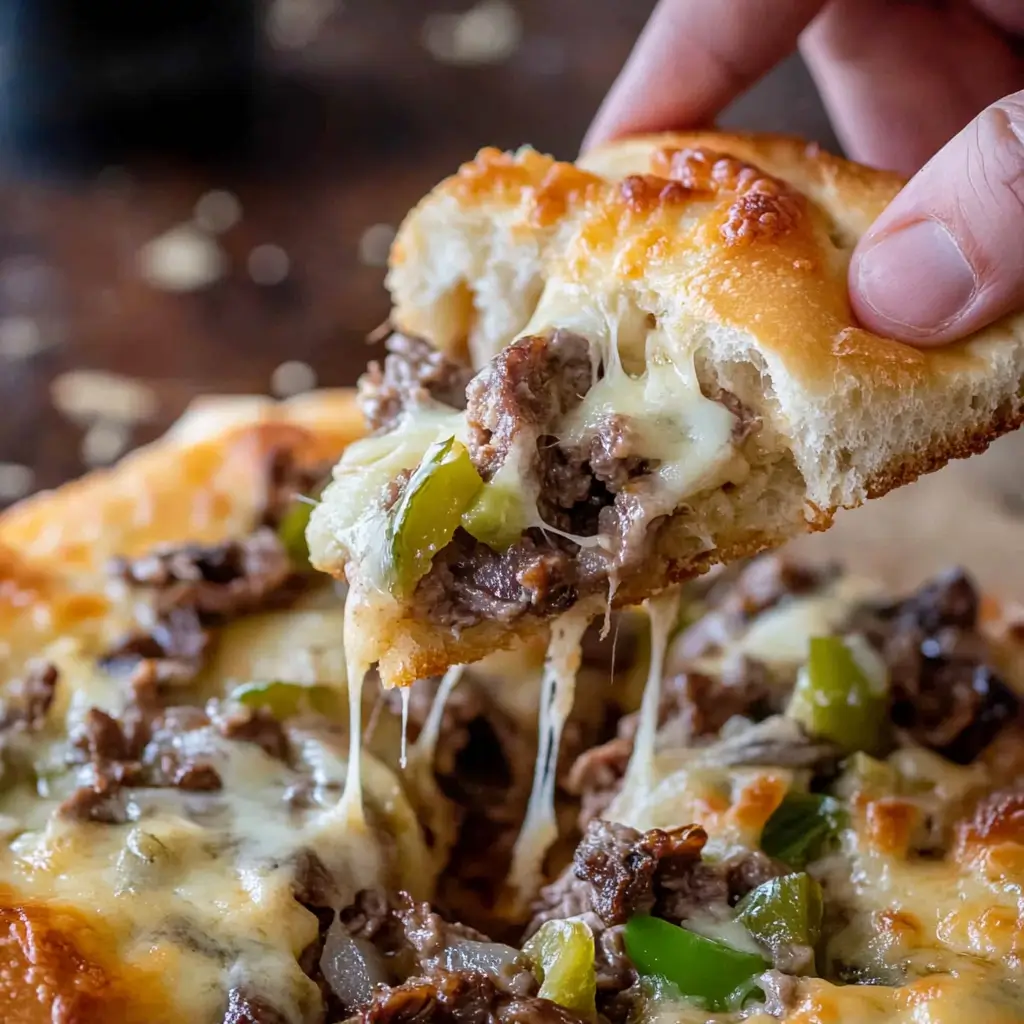 Philly Cheesesteak Cheesy Bread