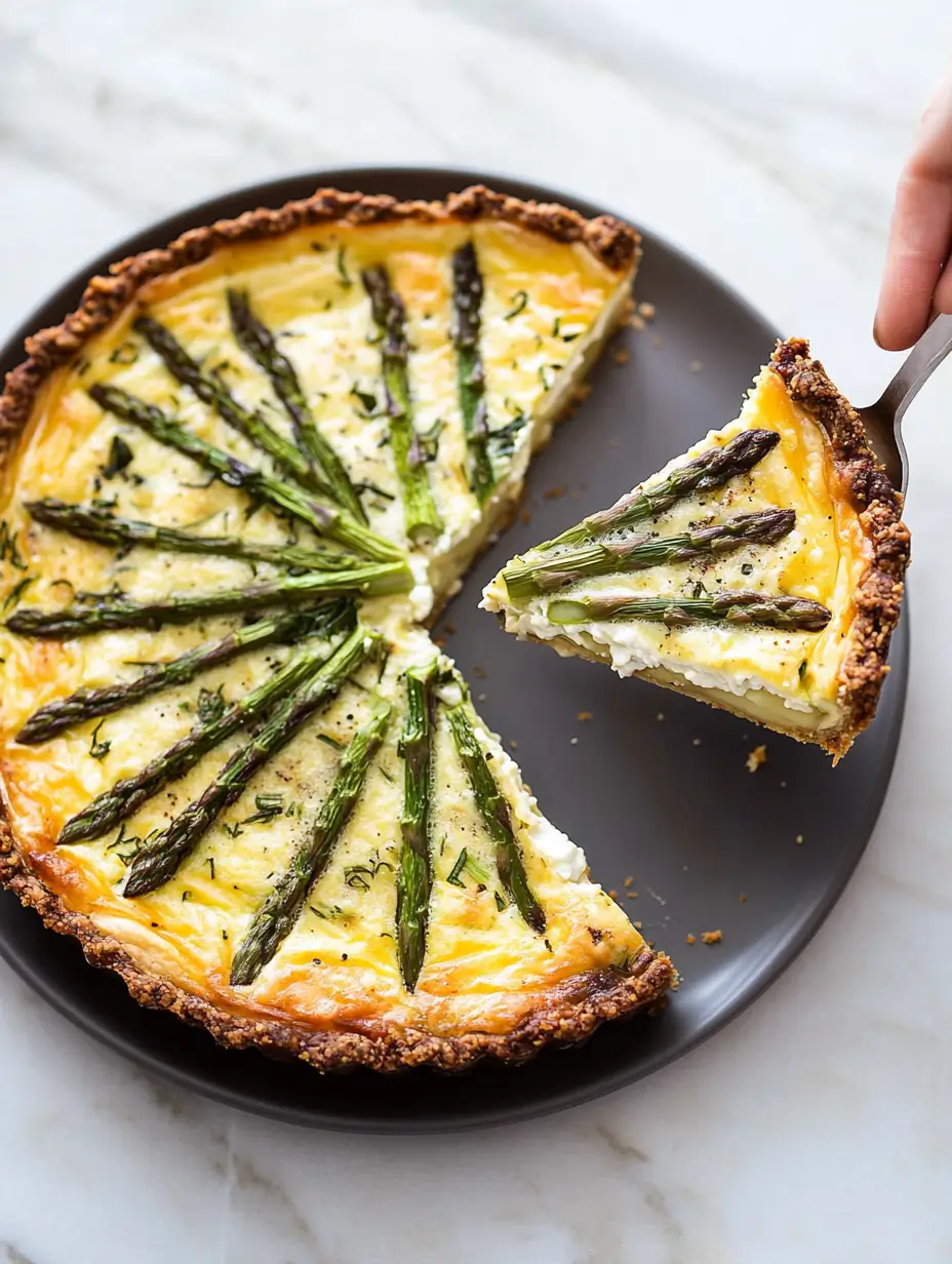 Asparagus goat cheese quiche