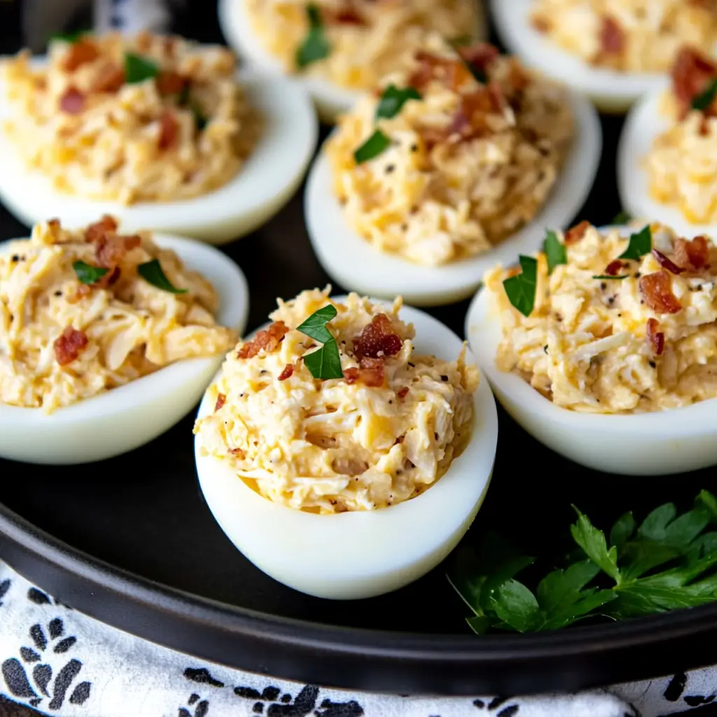 Crack Chicken Deviled Eggs