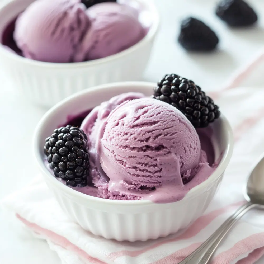 Homemade Blackberry Ice Cream