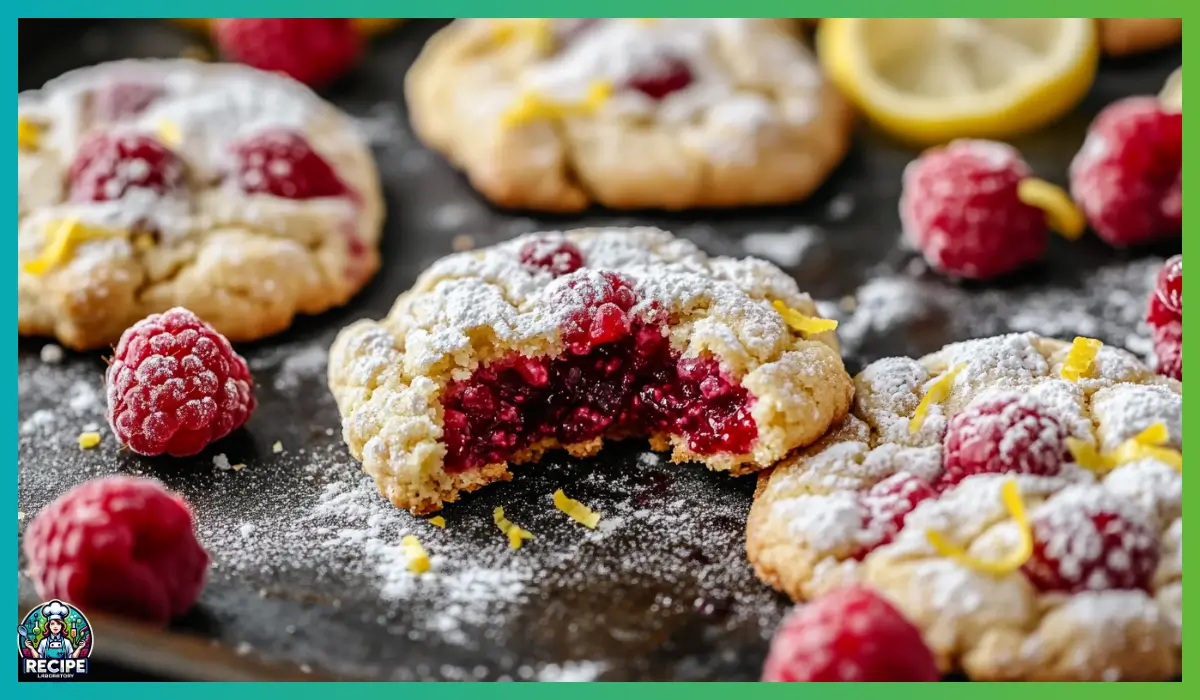 Soft Lemon Raspberry Cookies