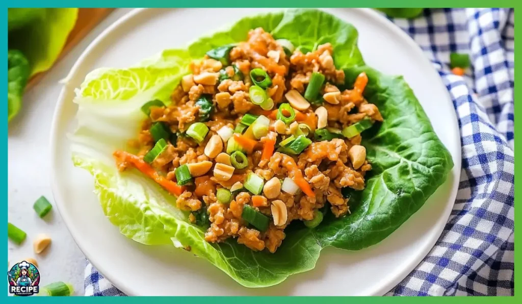 Healthy chicken lettuce wraps