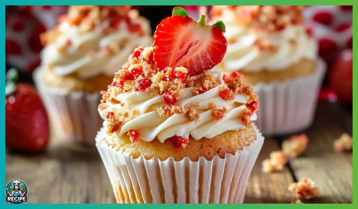 Easy Strawberry Crunch Cupcakes