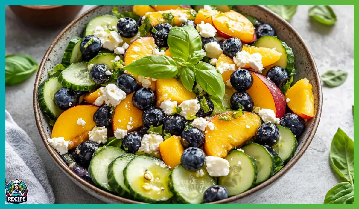 Blueberry Peach Cucumber Salad