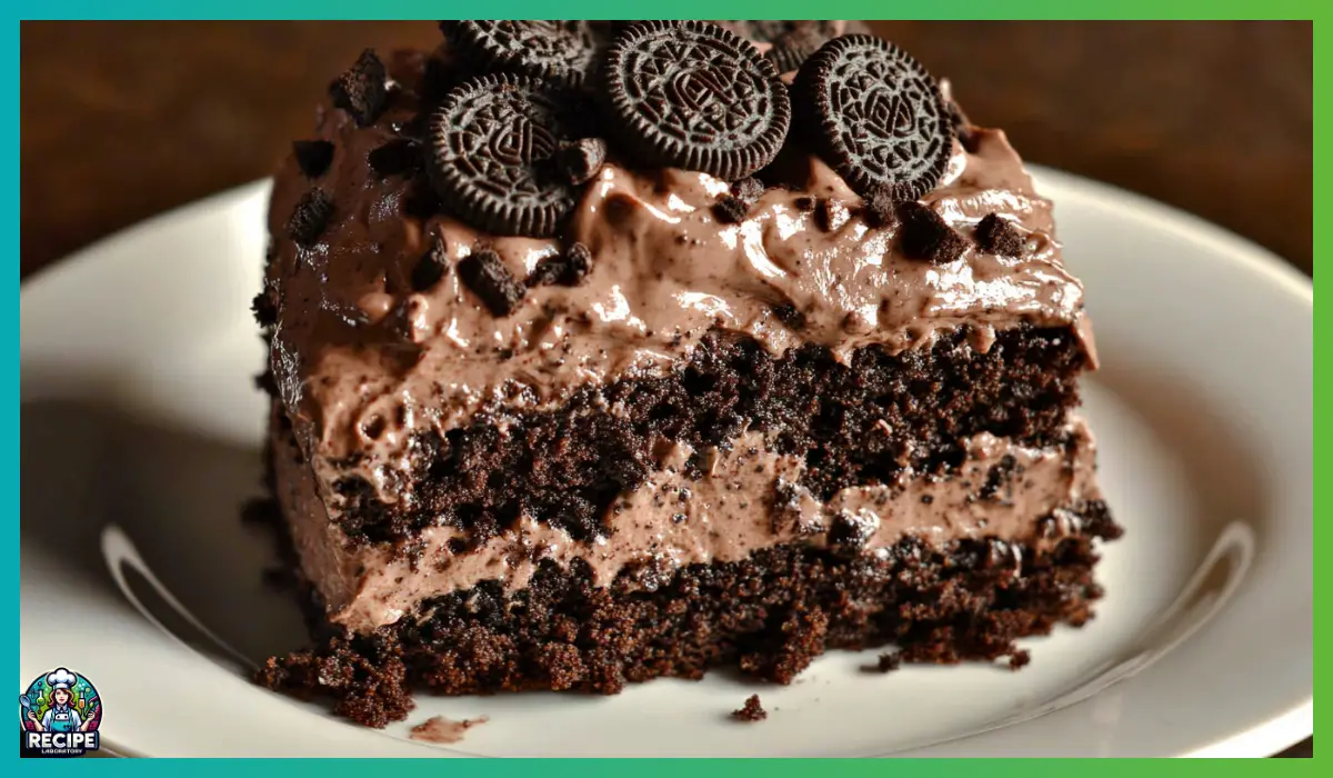 Chocolate Oreo Poke Cake