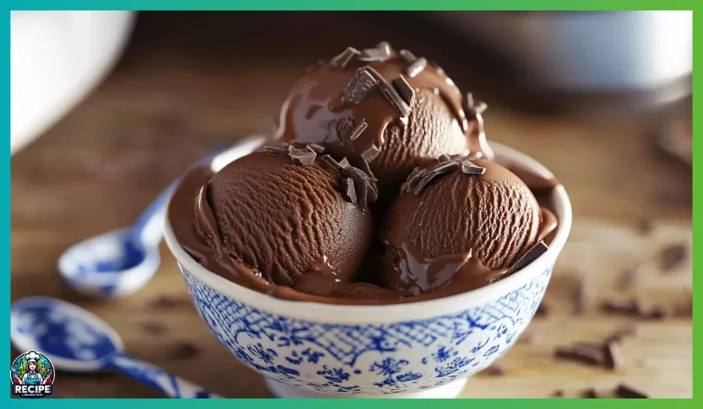 Homemade chocolate ice cream