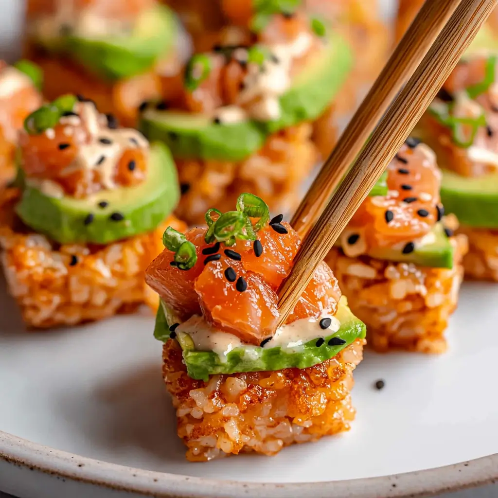 Spicy salmon crispy rice