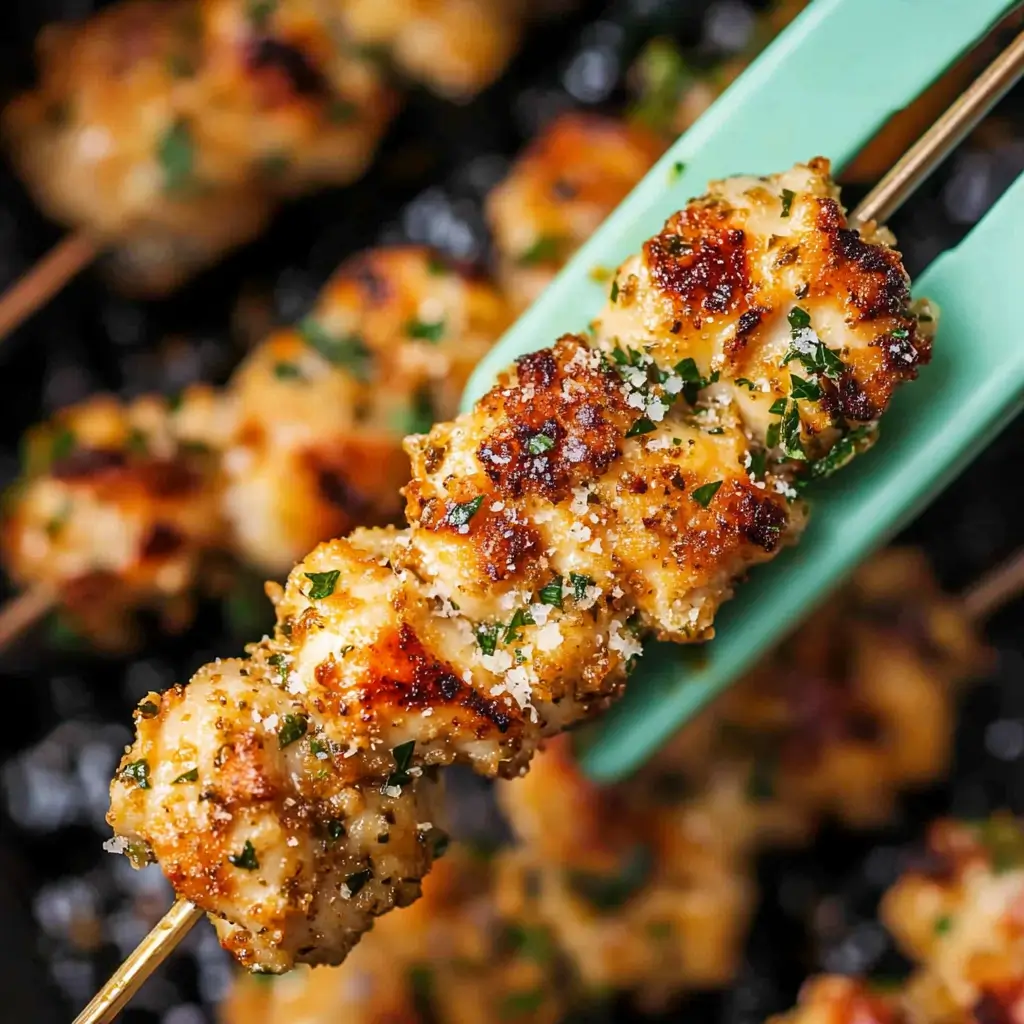 Garlic Parmesan Chicken Skewers
