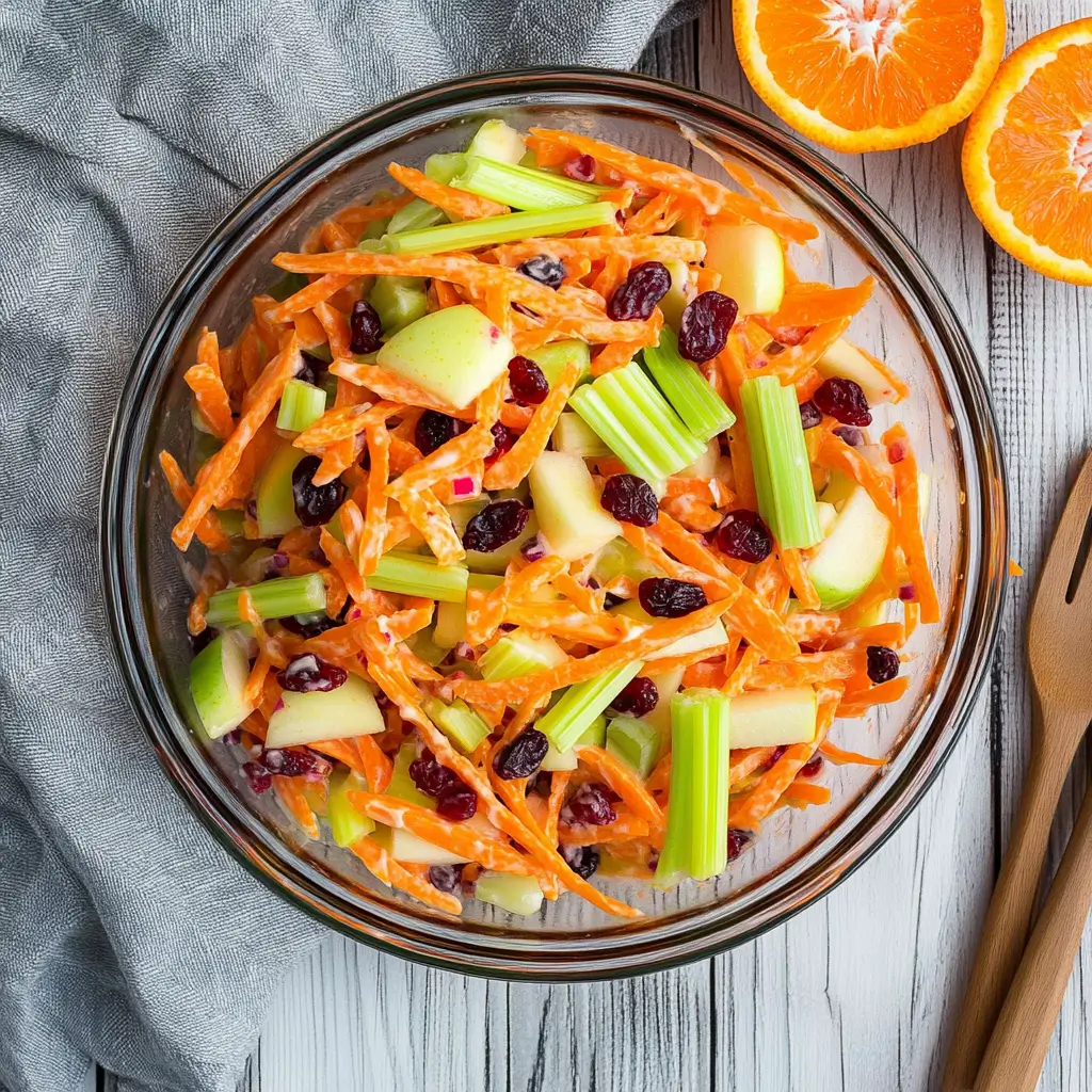 Crunchy apple carrot slaw