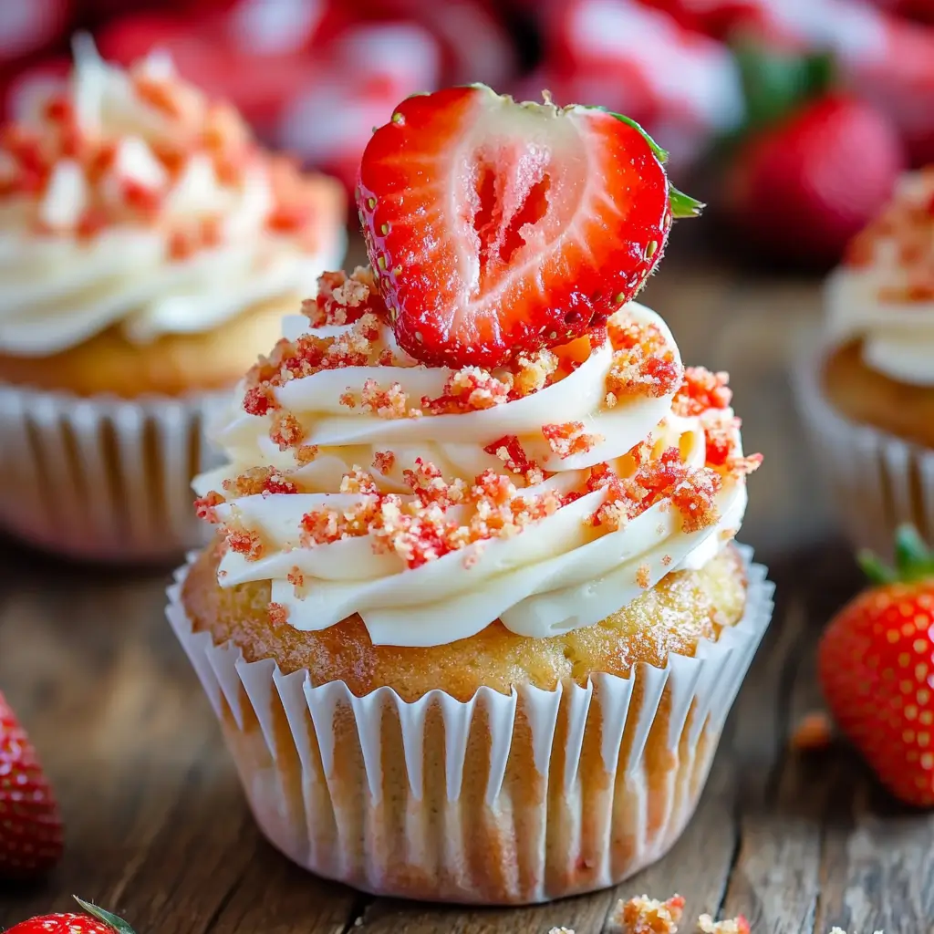 Strawberry Crunch Cupcakes