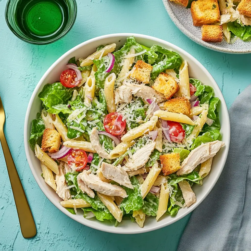 Caesar chicken pasta salad