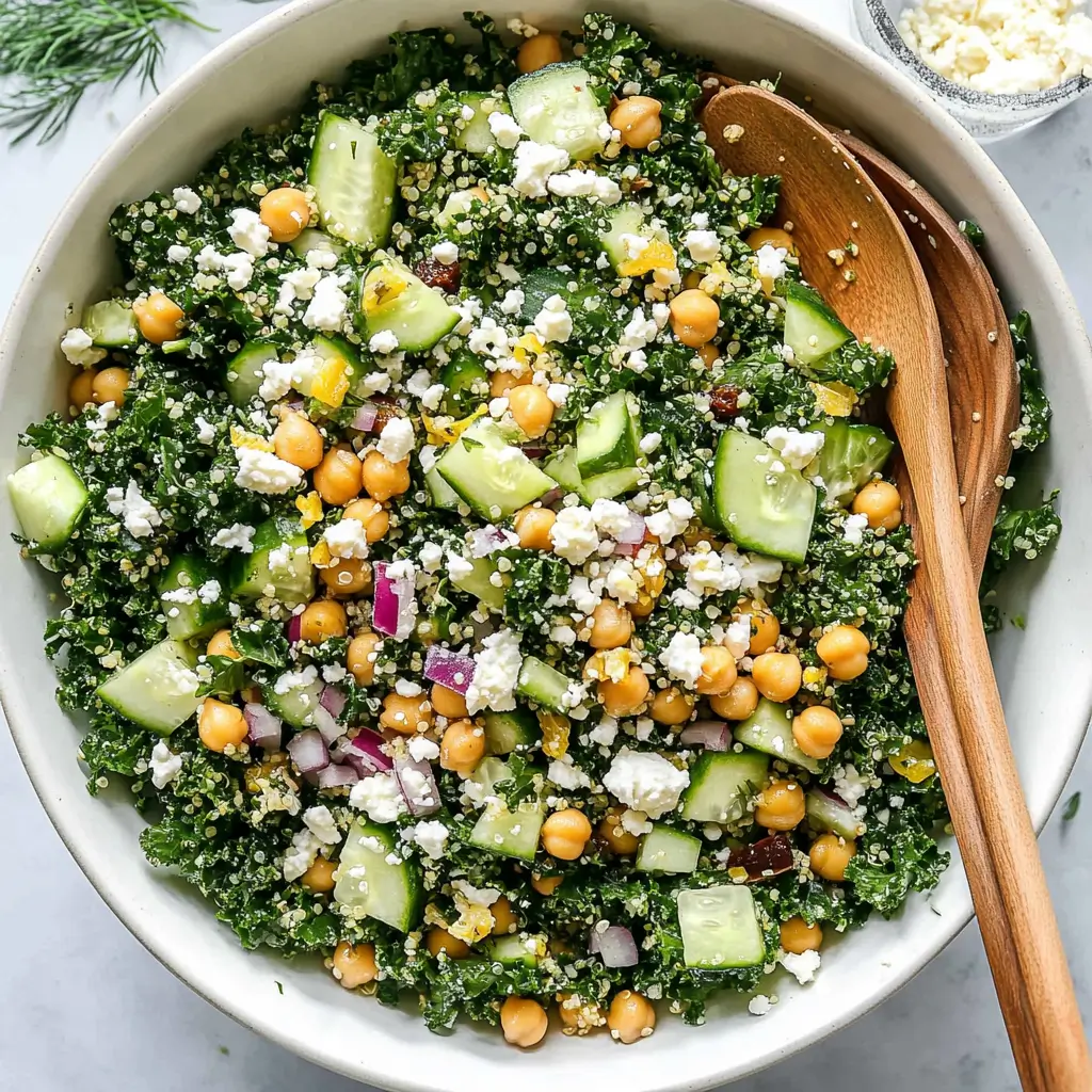 Kale Quinoa Chickpea Salad