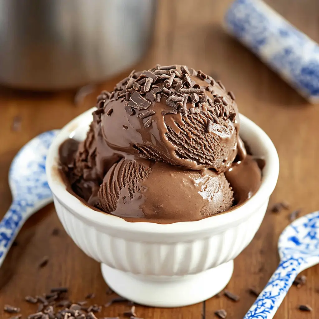 Homemade chocolate ice cream