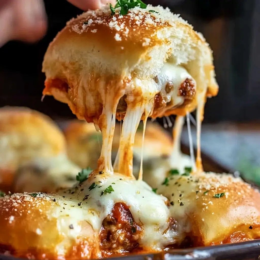 cheesy meatball sliders