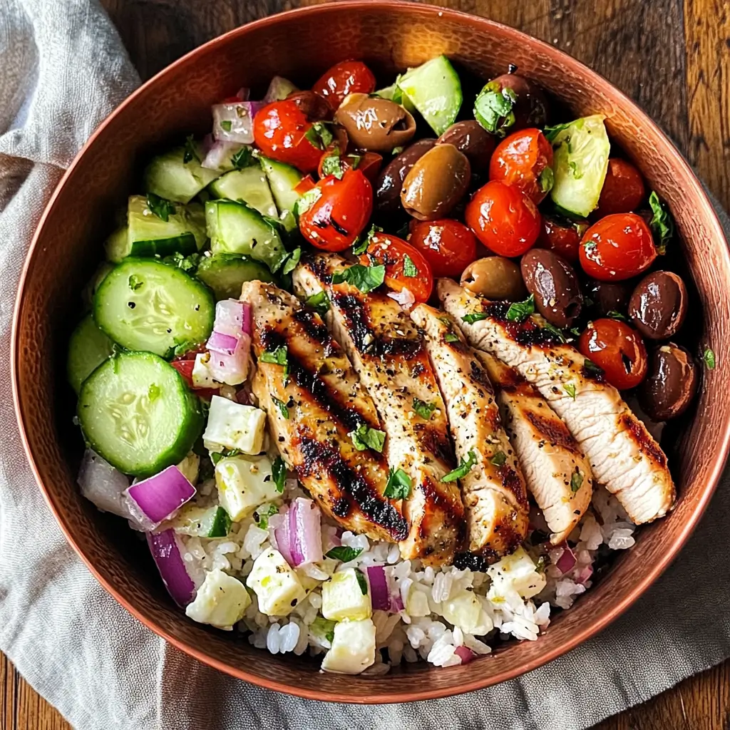 Greek chicken bowls