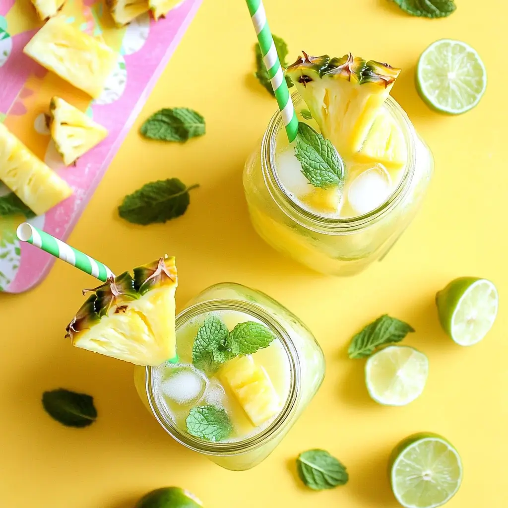 Pineapple Mint Lime Mocktail 
