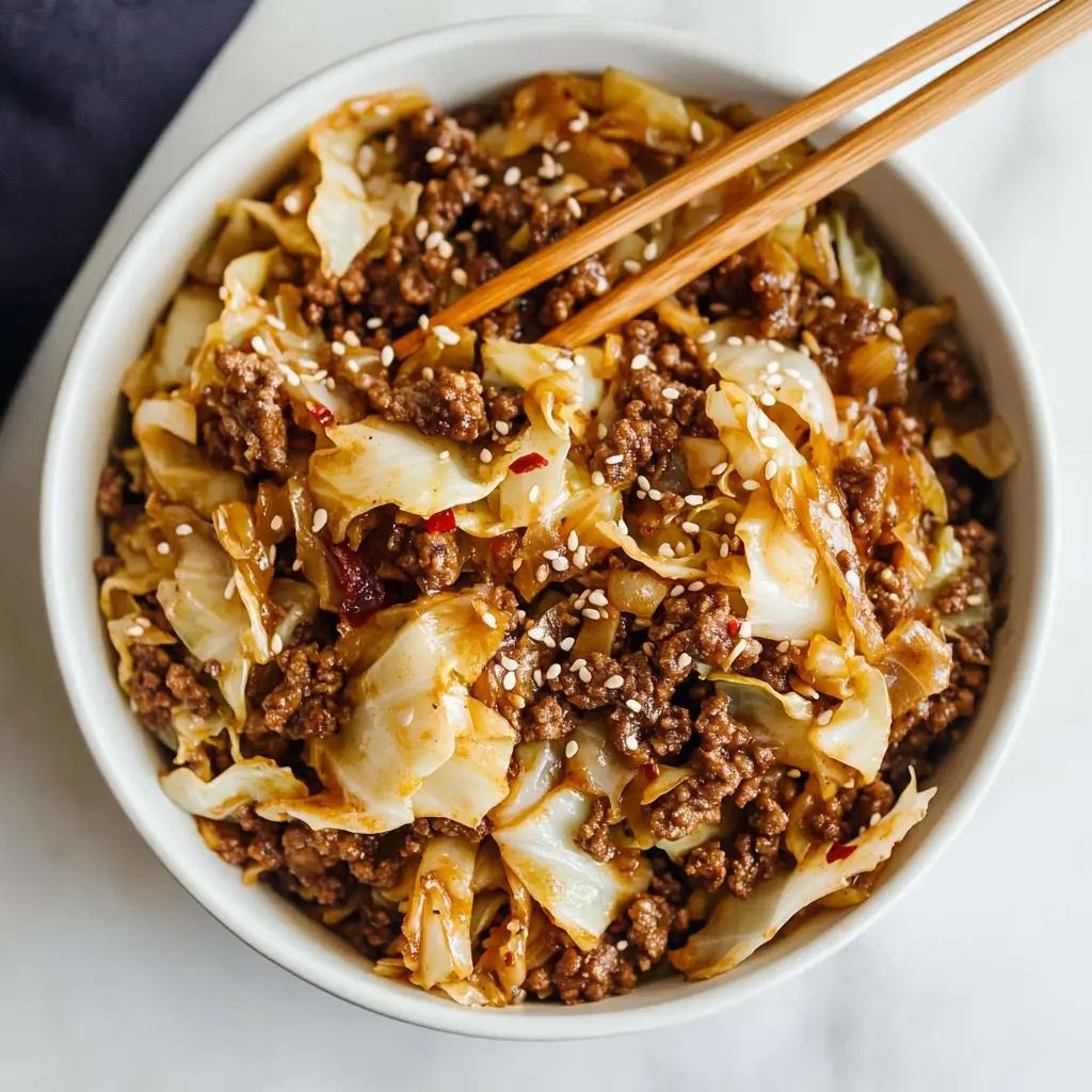 Beef and cabbage stir-fry
