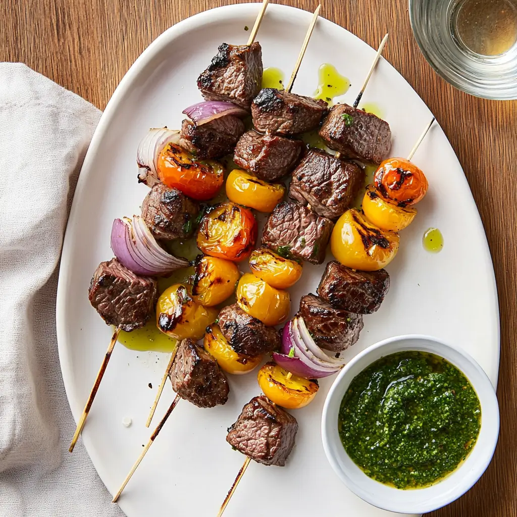 Grilled beef skewers